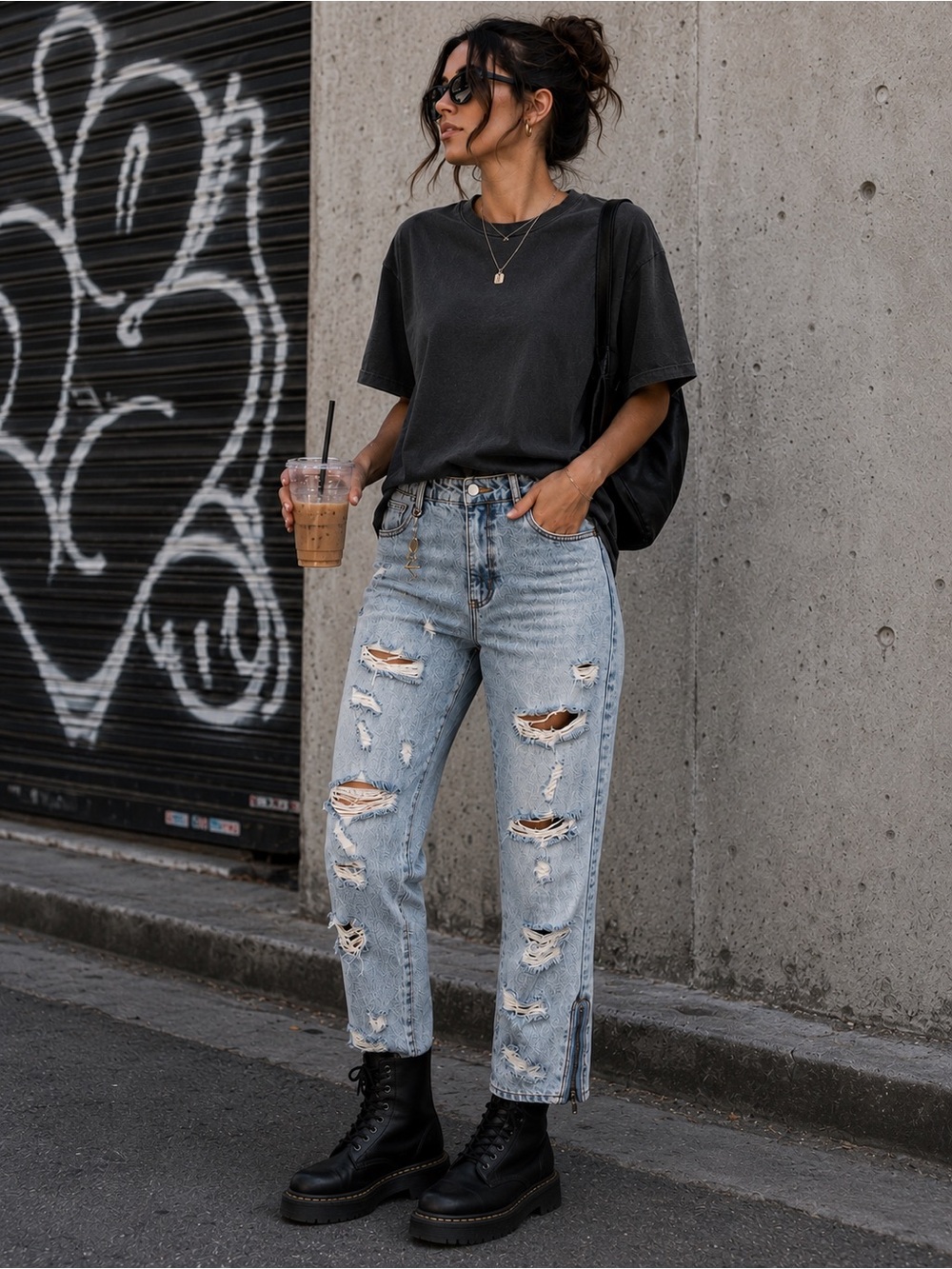 Saint Morta Distressed Light Wash Streetwear Jeans Zip Ankle Size 32